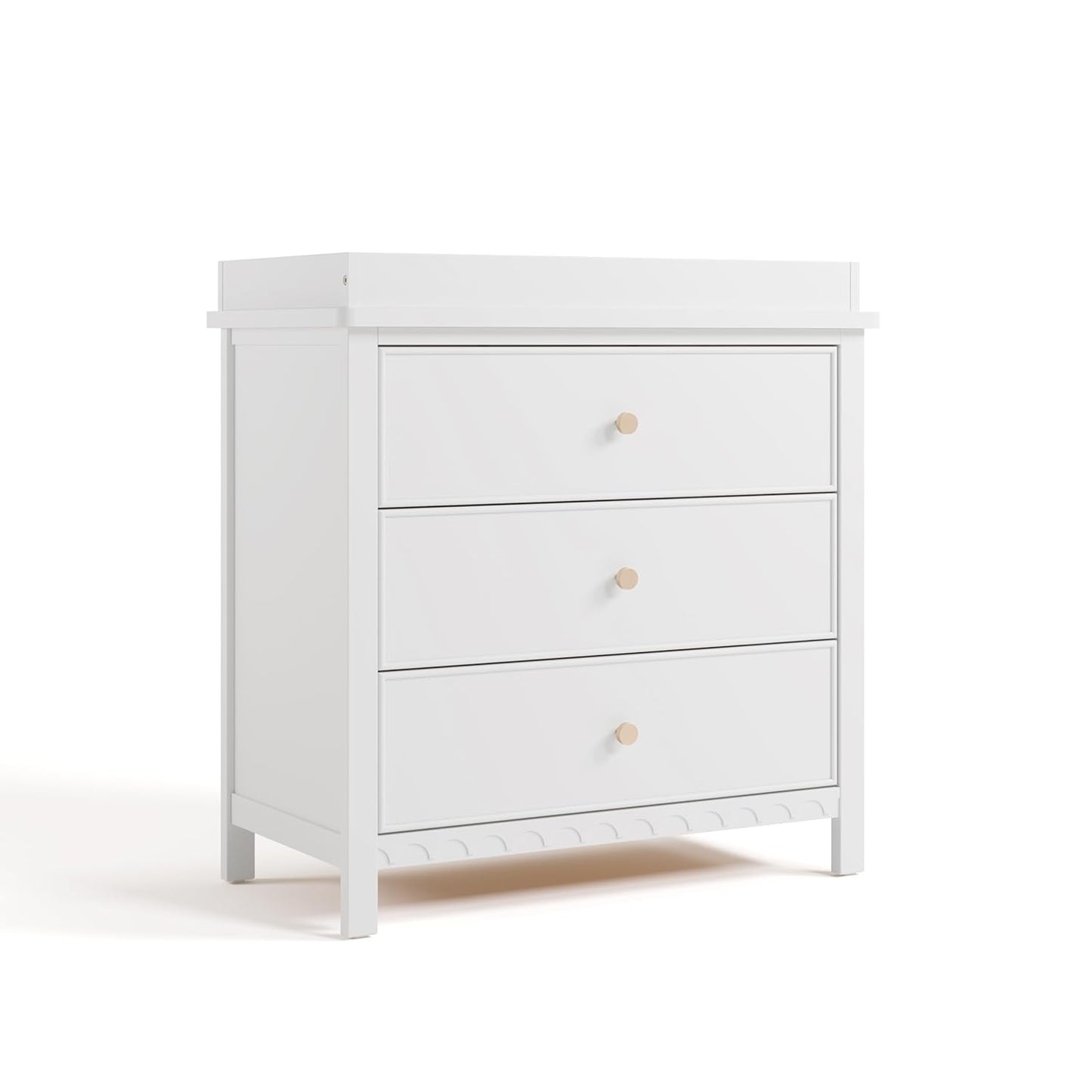 Graco Sasha 3-Drawer Chest with Changing Table Topper (White) – GREENGUARD Gold Certified, Nursery Bedroom Wood Chest with Spacious Storage, Interlocking Drawer System, Pre-Installed Tracks