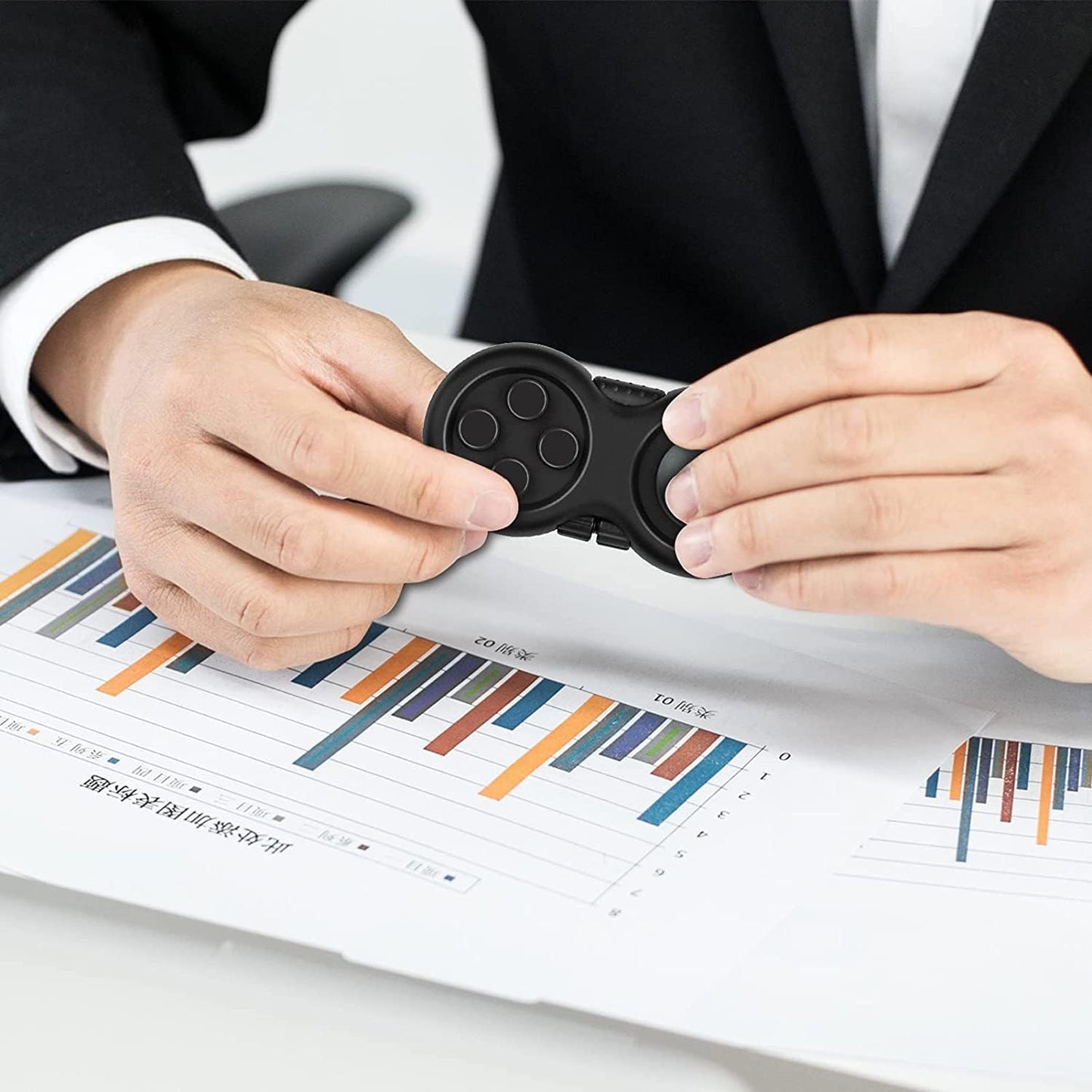 WTYCD Original Fidget Toy Game, Rubberized Classical Controller Fidget Concentration Toy with 8-Fidget Functions and Lanyard - Excellent for Relieving Stress and Anxiety