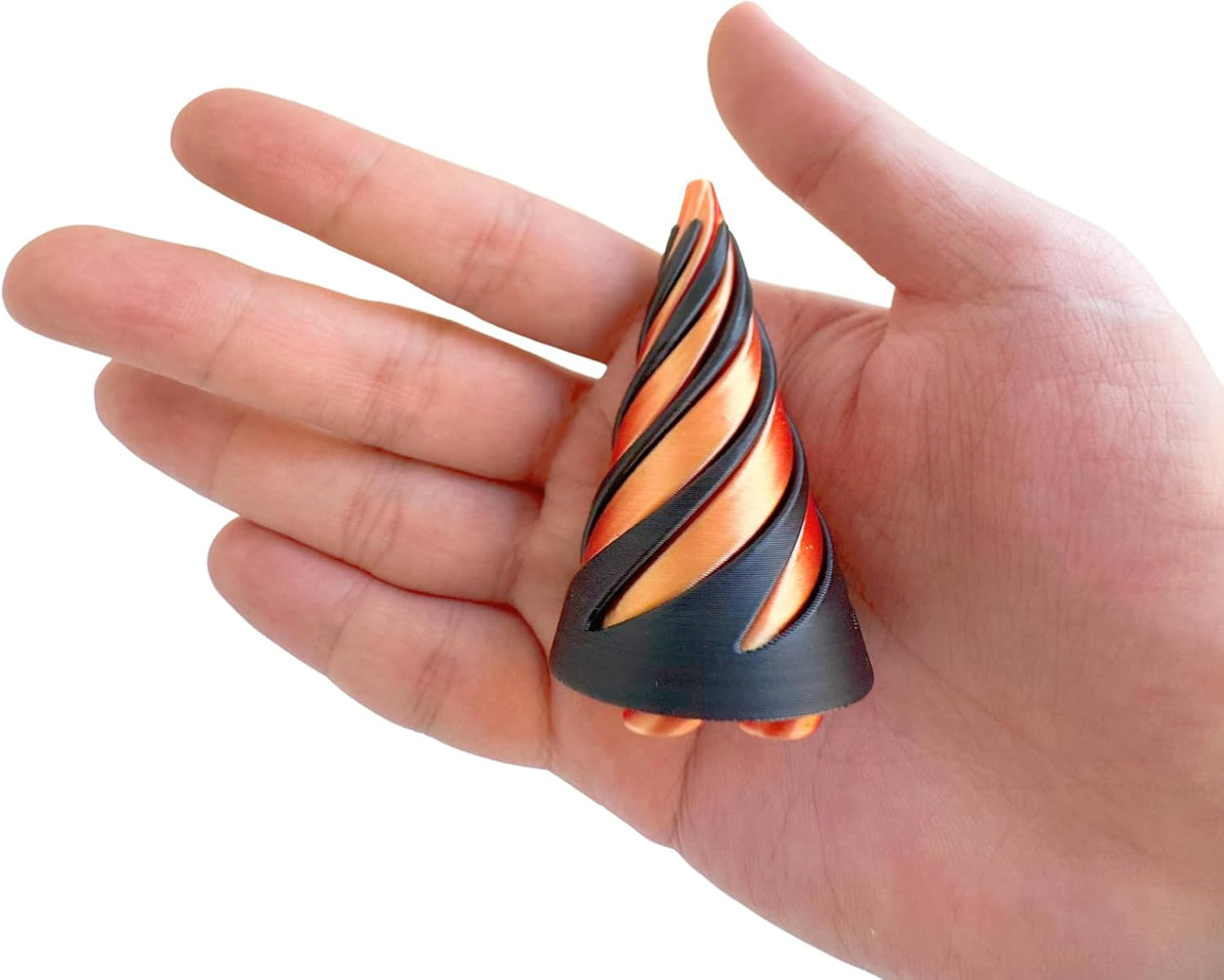 Impossible Pyramid Passthrough Sculpture, 3D Printed Spiral Cone Fidget Toy Mini Cones Pass Through Pyramid Fidget Toy Vortex Thread Illusion Desk Toy for Stress and Anxiety Relaxing