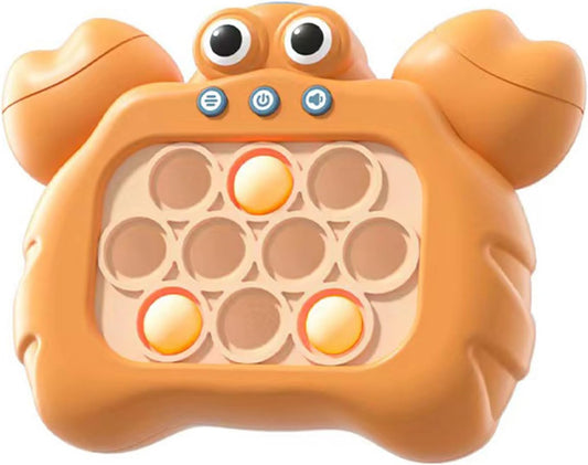 Fast Push Bubble Game for Kids & Adults, Quick Push Pop Toys with Sound & Light, Pop Sensory Fidget Toy for Kids 8-12, Brithday for 5 6 7 8 9 & Up Boys Girls (Crab-Orange)