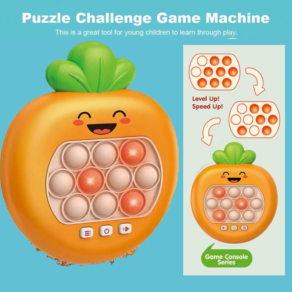 Quick Push Game Console,Pop Fidget Toys ,A Toy Game Machine That Exercises Reaction Ability and Improves Concentration | Gift Idea for Kids & Teens Boys & Girls(Carrot)