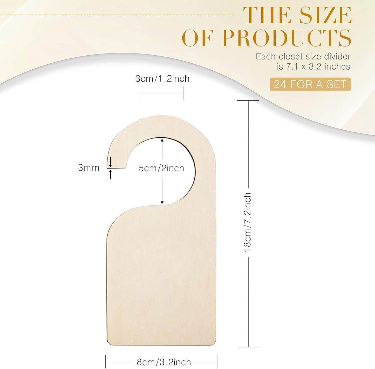 Patelai 50 Pieces Blank Wooden Clothing Rack Divider Closet Blank Organizers Hanger Separators Hanging Closet Divider with Marker Pen for Home Nursery Clothes