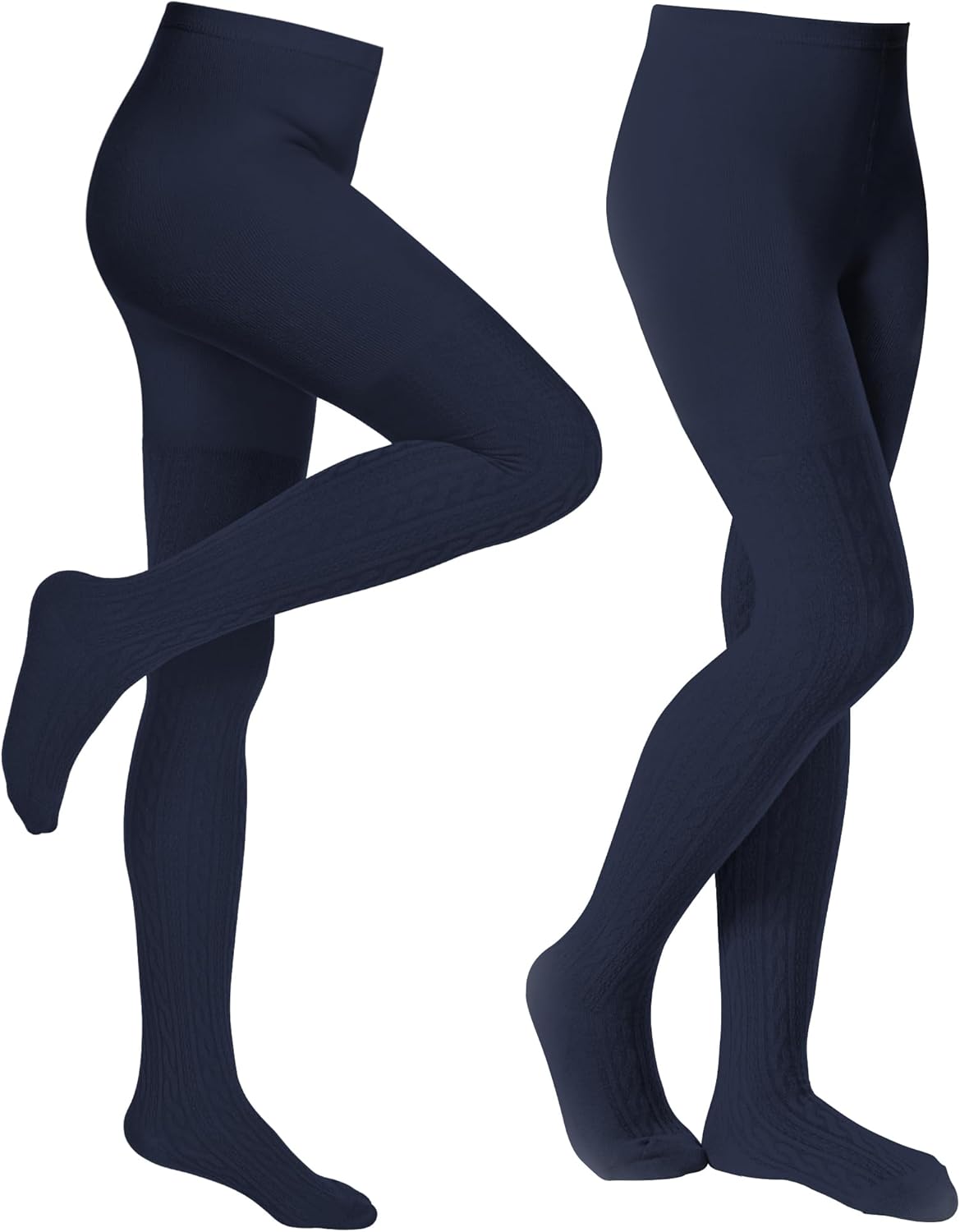 Baby Girls Tights Cable Knit Toddler Leggings Winter Solid Cotton Tights School Stockings 2 Pack 2T-12 Years