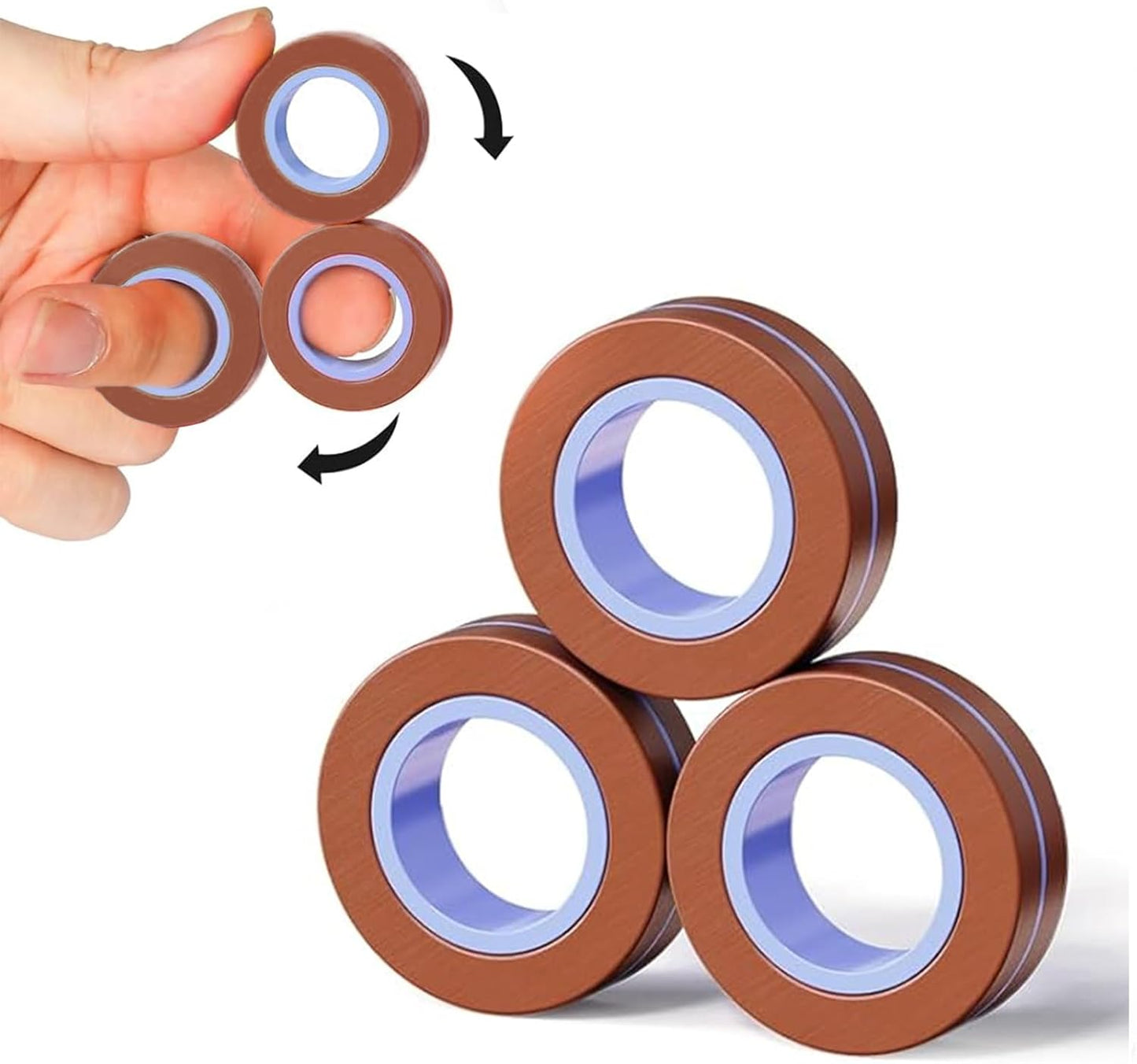 Magnetic Rings Fidget Toys Set for Adults, Idea ADHD Fidget Stress Spinner Rings for Anxiety Relief Therapy Decompression Toys Pack,Great Gifts for 8 9 10 11 12 13+ Year Old Boy Girl Teen
