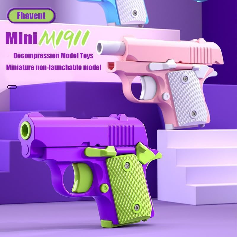 Easter Basket Stuffers,1911 3D Printed Small Pistol Toys, Stress Relief Pistol Toys for Adults, Suitable for Relieving ADHD, Anxiety,Easter Fillers Easter Gifts for Boys(2pcs-A)