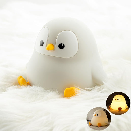 Penguin Night Light for Kids, Cute Penguin Lamp Silicone Baby Nursery Night Lamp, Dimmable Squishy Touch Bedside Lamps, Adorable Rechargeable Animal Lamps Gifts Kawaii Room Decor for Kids Girls Boys