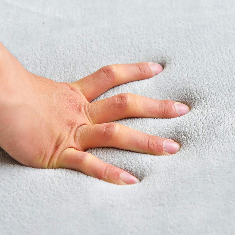 Loartee Nursery Rug Coral Velvet Crawling Rugs Area Rug Play Mat(4'9"x4'9", Gray) for Toddler Children Play Yoga Exercise Pads Carpet