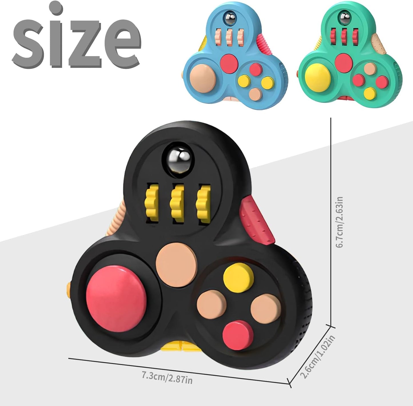 Fidget Toys Adults,3Pcs Fidget Pad Fidgets,Autism Figette Cubes,Cool Fidget Clicker Controller Desk Toys,Anxiety Relief Stress ADHD Toys,Sensory Fidget Cubes Gifts for Kids Teens Boys(B)