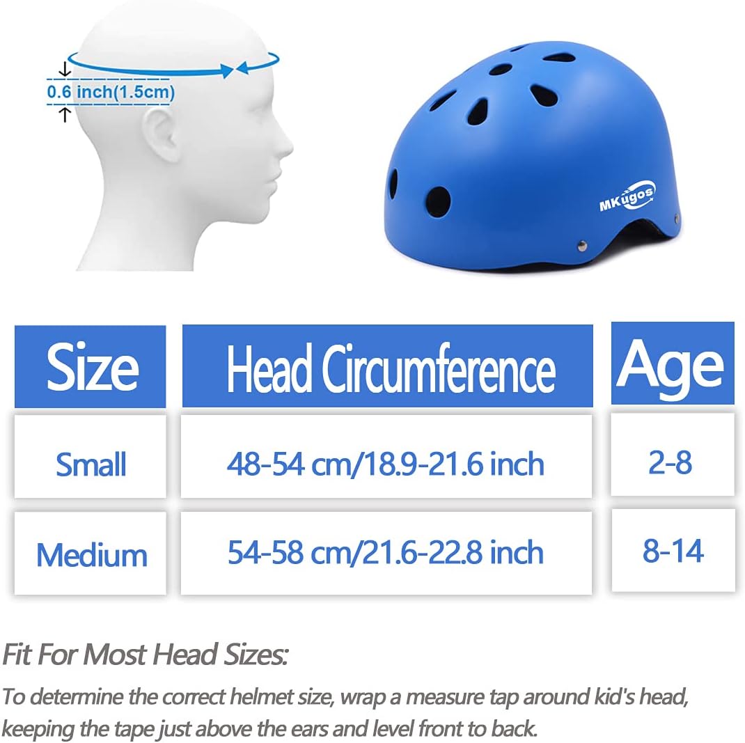 Kids Bike Helmet for Ages 2-14, Adjustable Safety Toddler Helmet with Protective Gear Set, Skateboard Scooter Helmets with Knee Elbow Pads Wrist Guards