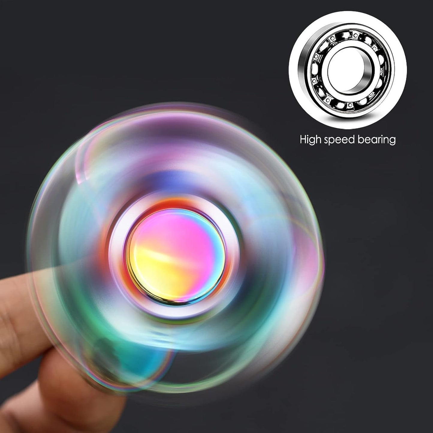 ATESSON Fidget Spinner Toy Durable Stainless Steel Bearing High Speed Spins Precision Metal Hand Spinner EDC ADHD Focus Anxiety Stress Relief Boredom Killing Time Toys for Adults Kids