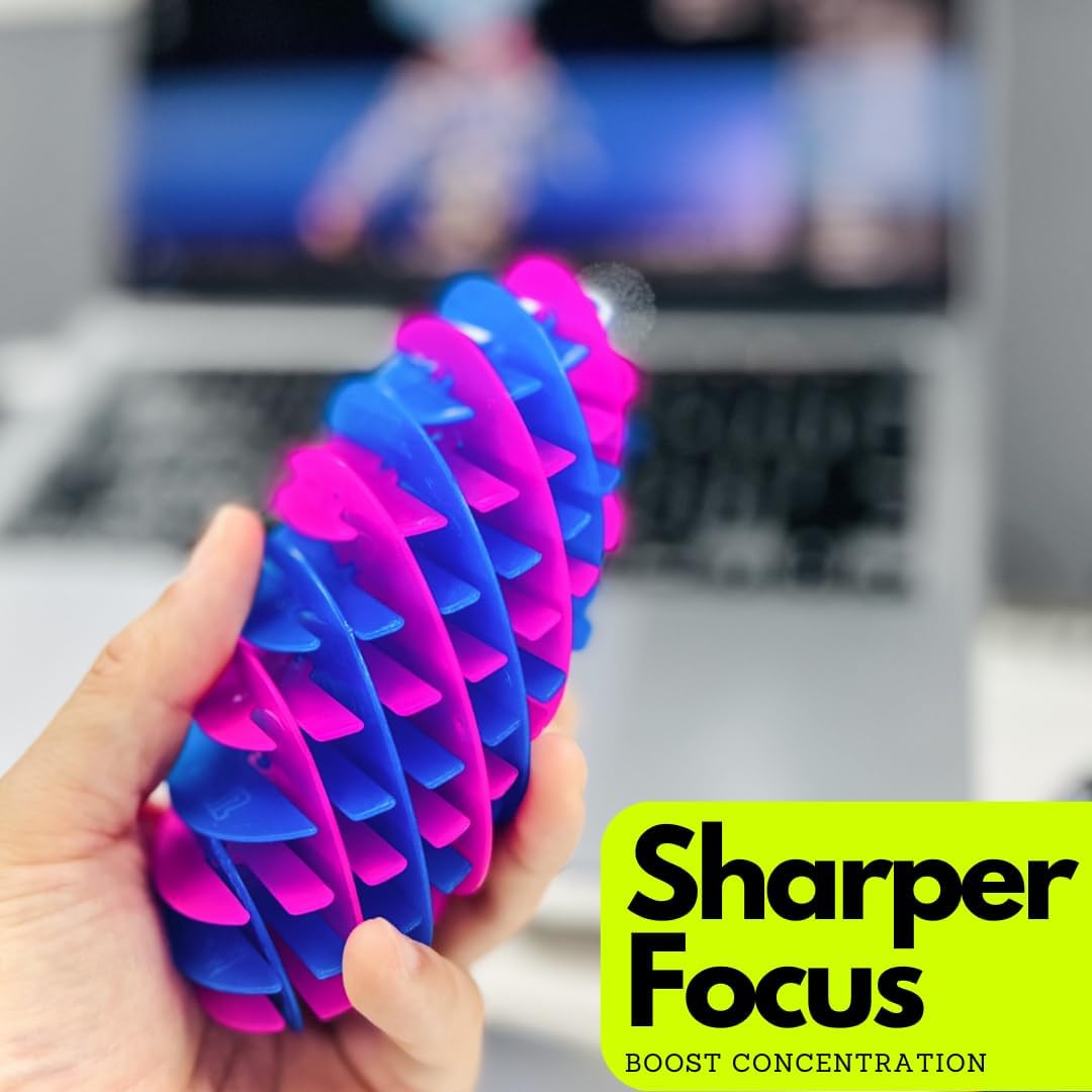 Zinkeez FlatBall - The Ultimate Flat-to-Ball Fidget Toy - for Kids, Teens and Adults Ages 4 and Up - Blue Fusion