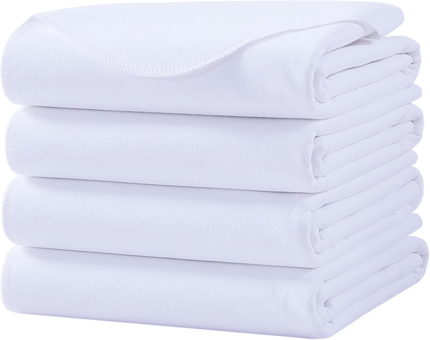 Washable Underpads, 24" x 24" (Pack of 4) Extra Heavy Absorbency ,100% Waterproof Mattress Protector,Flannel Cotton Underpads for Kids, Adults,Pets,Bed, Couch, Sofa, Floor,Home