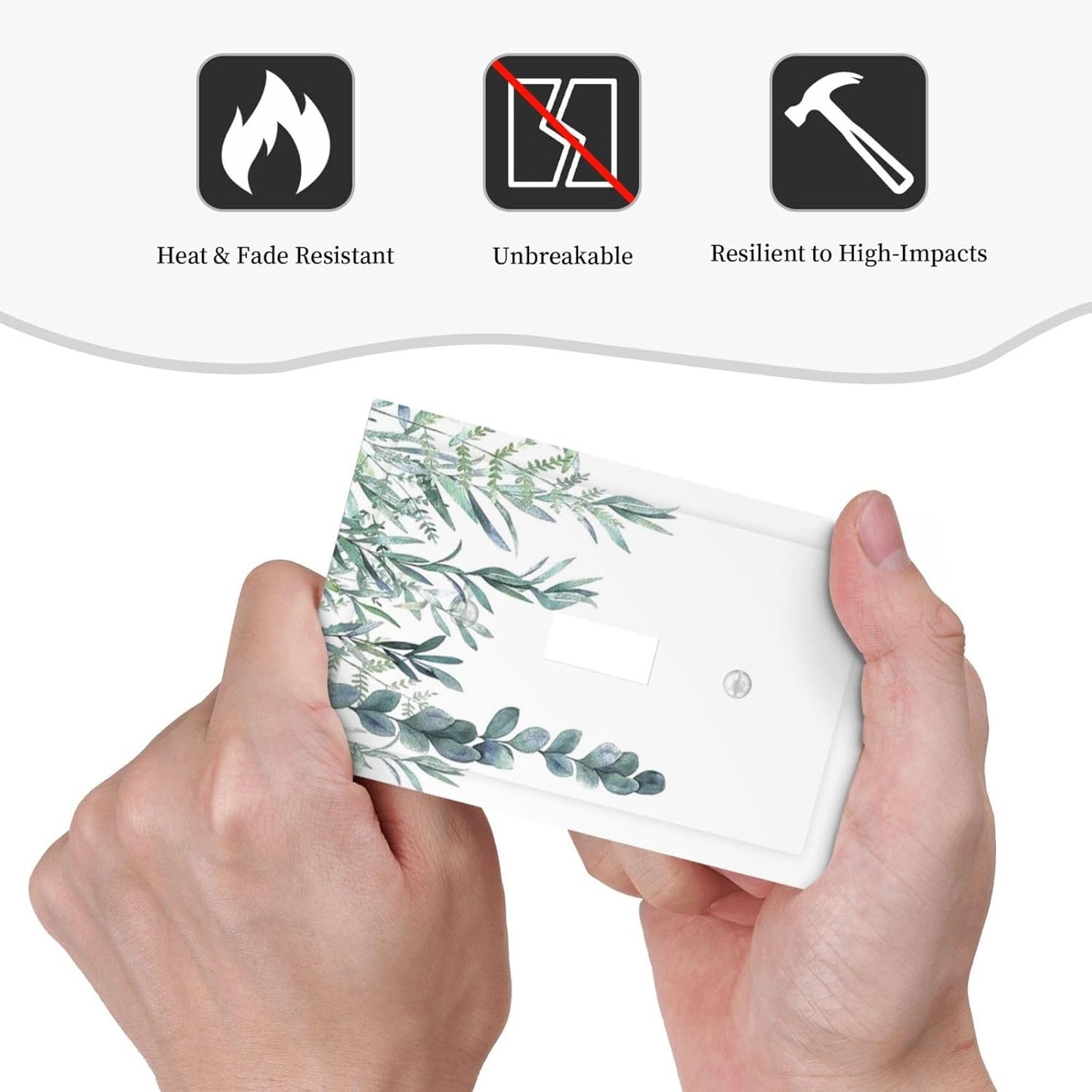 Eucalyptus Leaves Greenery Vine Flowers Simplicity Decorative Light Switch Cover 1 Gang Single Toggle Device Electrical Faceplate Switchplates Decorator Outlet Wall Plate for Bed Room Living Room