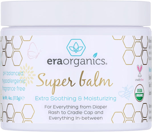 Era Organics Healing Ointment for Babies - USDA Certified Organic Natural Moisturizer Gentle on Sensitive Skin Prone To Baby Eczema, Cradle Cap (Infant Seborrheic Dermatitis), Rashes, Hives 4oz