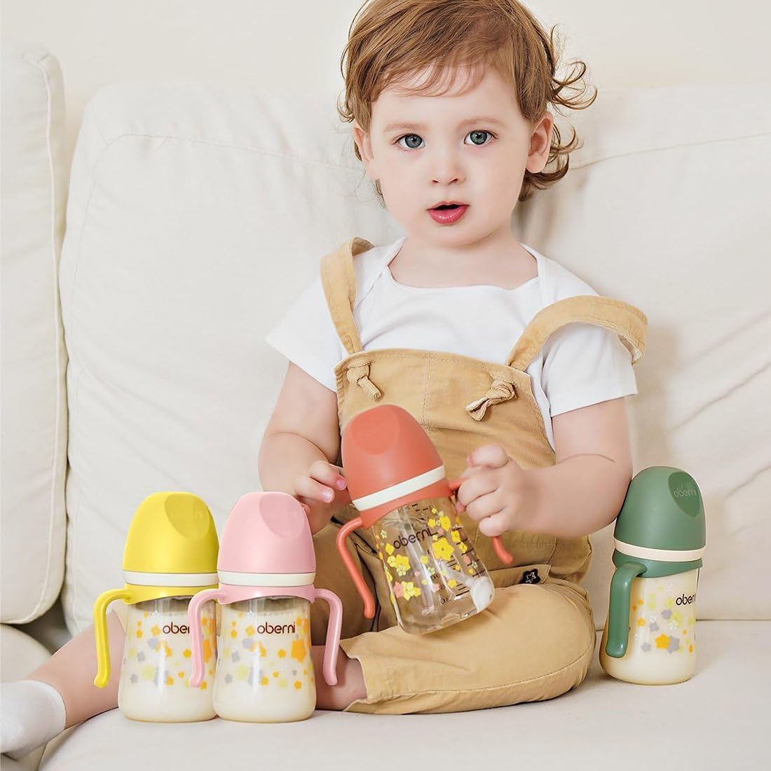 Toddler Sippy Cup 10oz, Weighted Straw Baby Drinking Water Bottle with Valved Spout for 6+ Months, 300ml/Green/2Pack