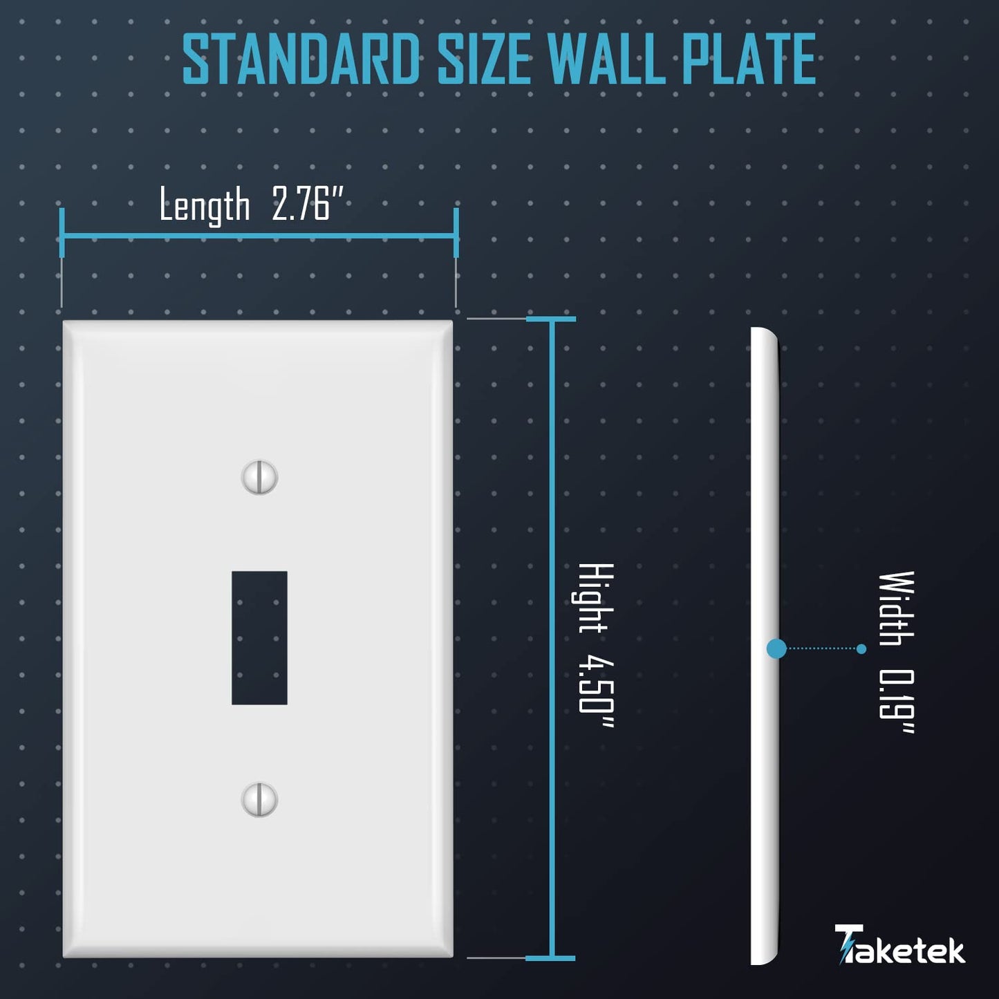 Light Switch Cover, Standard Size Toggle Light Switch Wall Plate,White, Wall Plates for Light Switches, White, 20 Pack