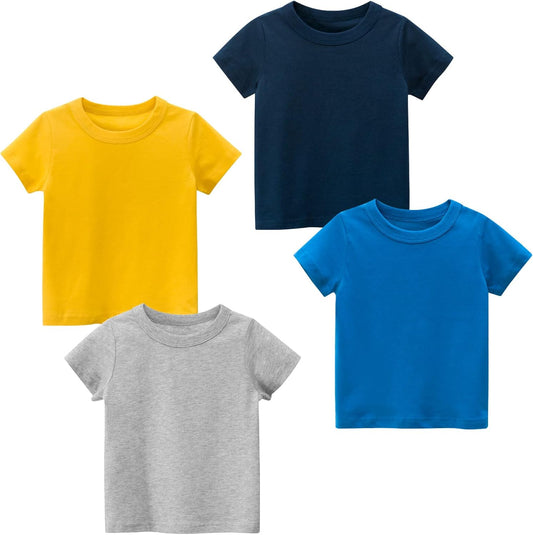 Boys' 4-Pack Excavator Short Sleeve Crewneck T-Shirts Top Tee Size 2-7 Years Toddler Boys' Value Pack Cotton T-Shirt