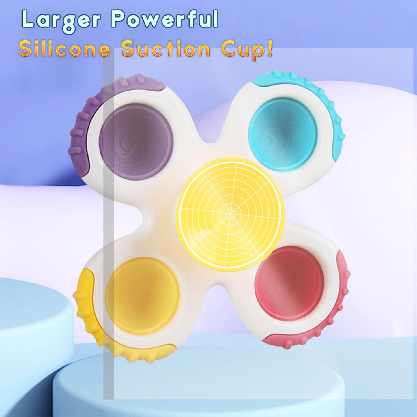 Suction Cup Spinner Toys for Baby 1 2 Year Old Boys and Girls Bath Toys Pop Sensory Fidget Spinners Toy for Toddlers 1-3 Birthday Gifts Infant Travel Toys 3 PCS