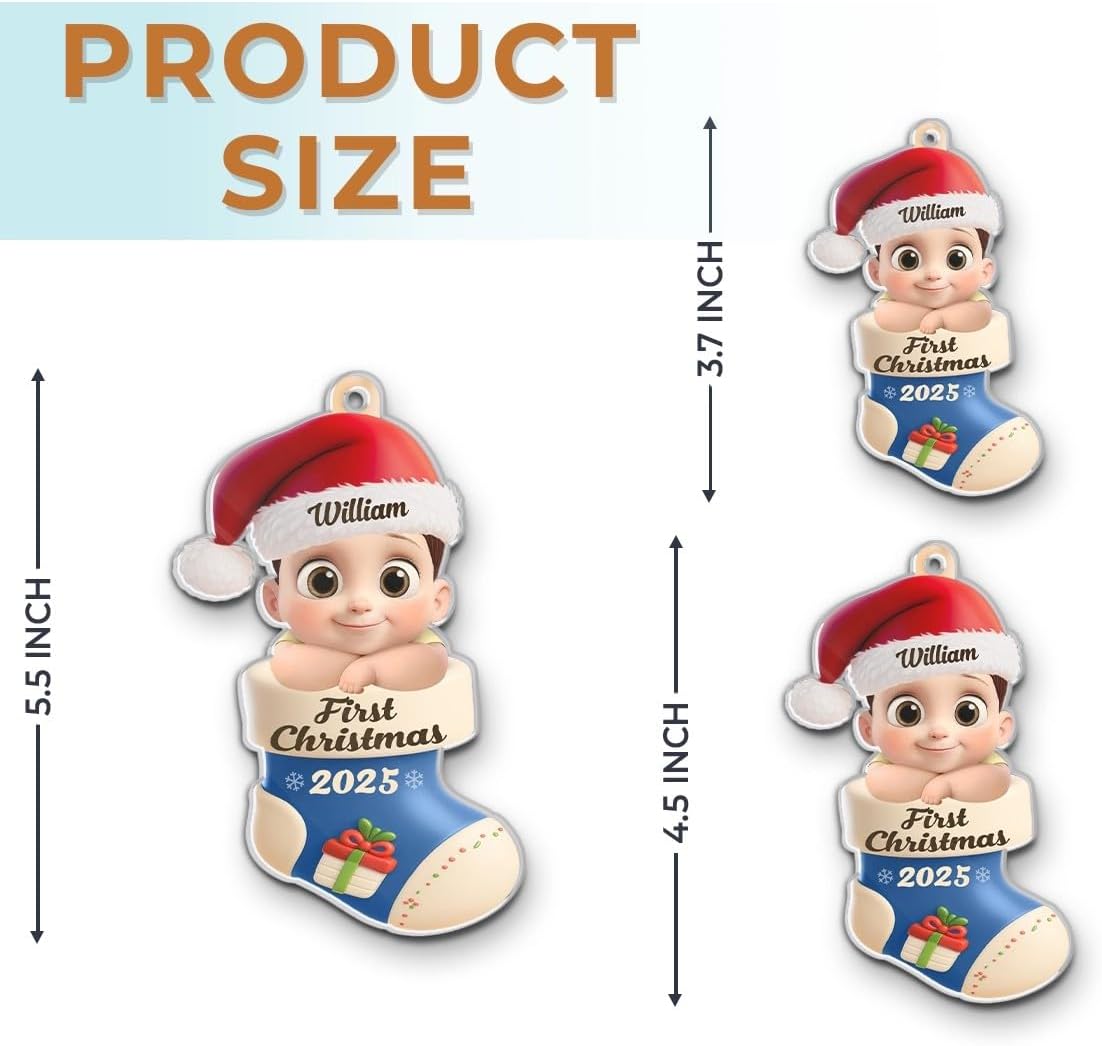 Pawfect House Custom Acrylic Ornament, Personalized Christmas Baby Shower, Gender Reveal Gifts for New Moms, New Dads, New Parents, Too Cute to Be Pine, Baby's First Christmas Ornament 2025