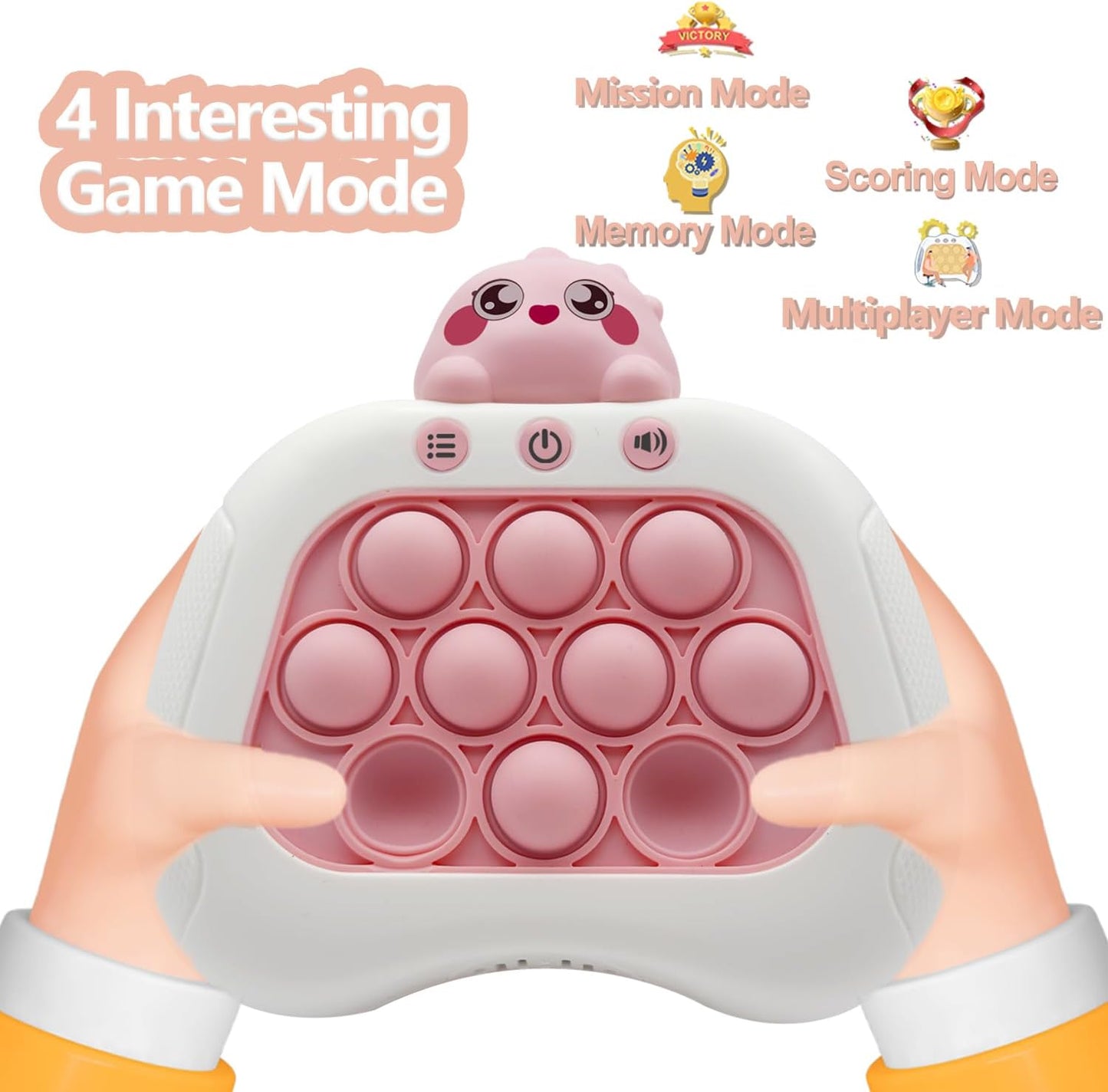 Quick Push Pop Game Fidget Toys Pro for Kids Adults, Handheld Puzzle Game Machine, Squeeze Poppet Sensory Fast Push Bubble Toy,Party Game,Birthday Gitfs Pink Dragon