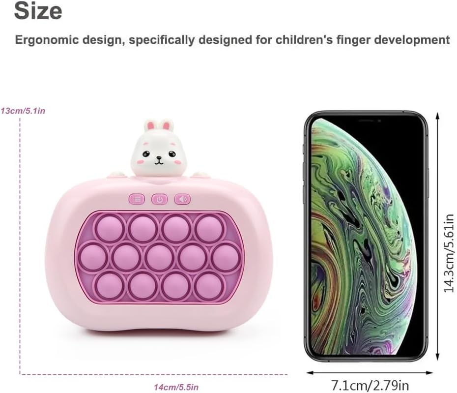 Fast Push Game | Light Up Fidget Toy | 2024 Upgraded Fast Push Game Pop Fidget Toys for Kids, Educational and Memory Growth | Speed Push Pop Game, Push Game Fidget Toy by AVBVCV(Rabbit)