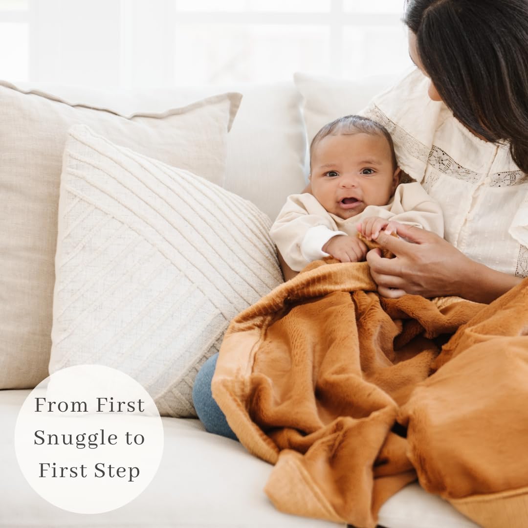 SARANONI Receiving Blankets for Babies Super Soft Boutique Quality Lush Luxury Baby Blanket (Camel, Receiving Blanket 40" x 30")