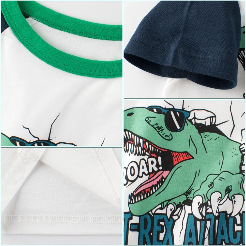 Boys' 4-Pack Excavator Short Sleeve Crewneck T-Shirts Top Tee Size 2-7 Years Toddler Boys' Value Pack Cotton T-Shirt