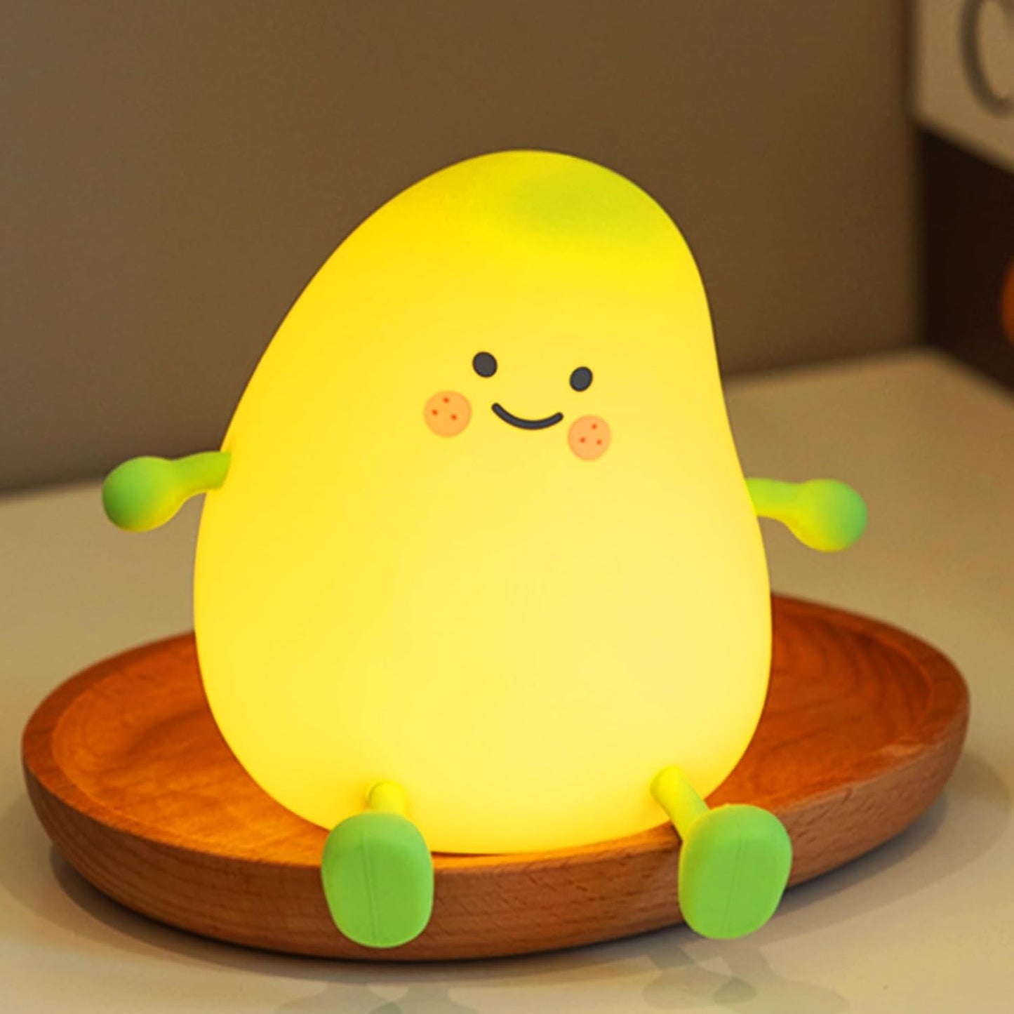 Cute Night Light for Kids, Mango Sleep Lamp Warm Light Bedroom Decor Kids Night Light, Silicone Nightlight Baby Nursery Night Lights, Birthday Christmas Gift