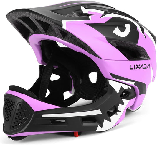 Lixada Kids Bike Helmet Adjustable Detachable Full Face Helmet for Cycling Helmet for Children Bicycle, Skateboard, Scooter, Protective Gear (20.5-22 Inches)