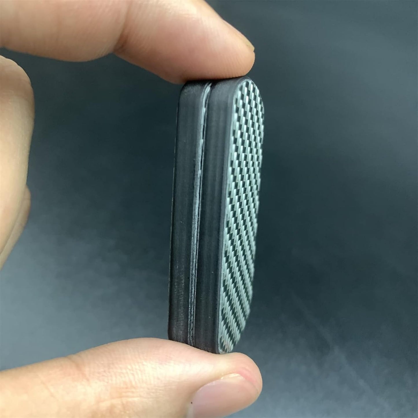 Rectangular Block Carbon Fiber Push Haptic Slider Adult Fidget Toys EDC ADHD Tool Anti-Anxiety Fidget Slider Stress Relief Toys Cool Stuff for Men (Silver Texture)