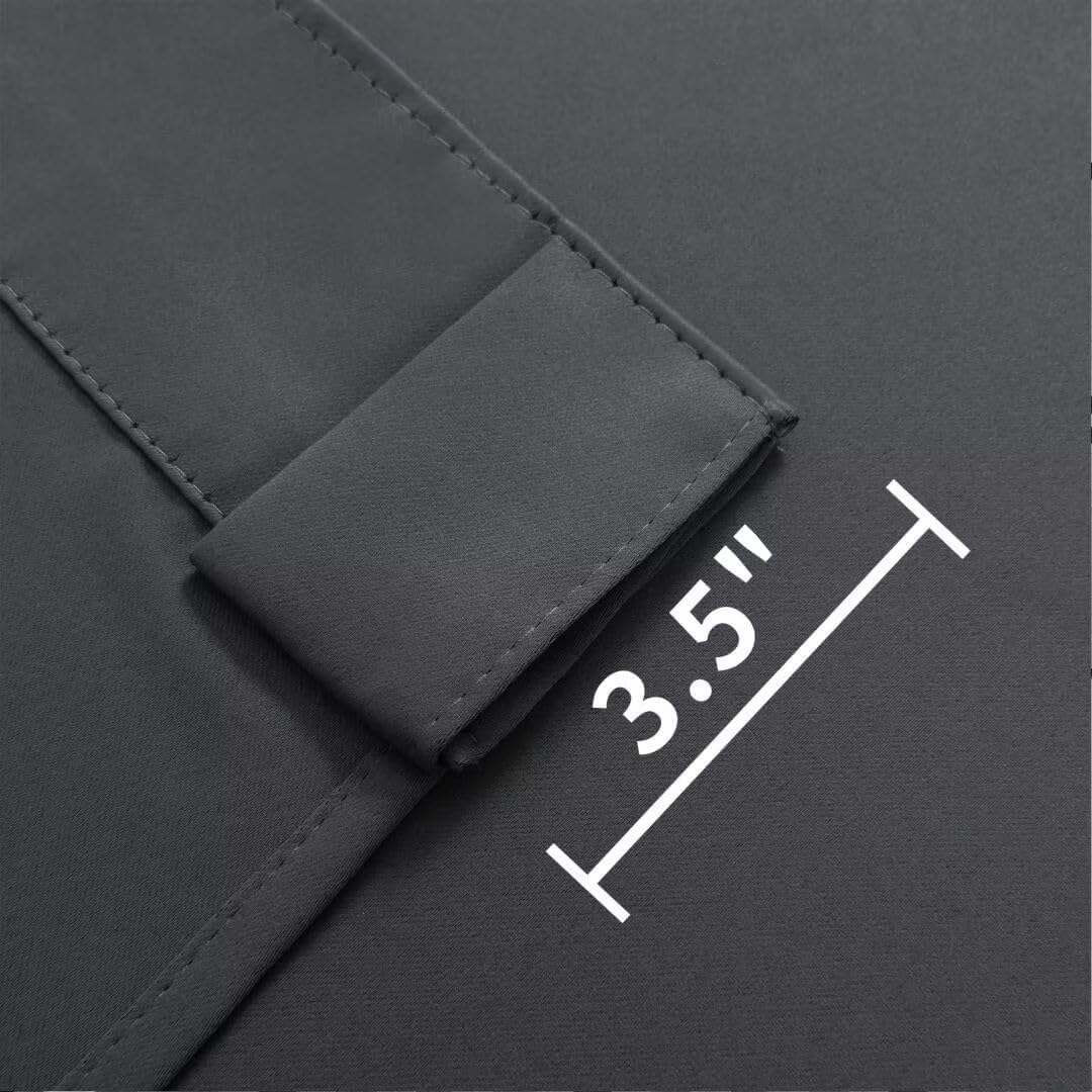 Joydeco Blackout Curtains 84 Inch Length 2 Panels Set, Thermal Insulated Black Out Curtains for Bedroom, Room Darkening Drapes for Living Room Window (W37 x L84 Inch, Dark Grey)