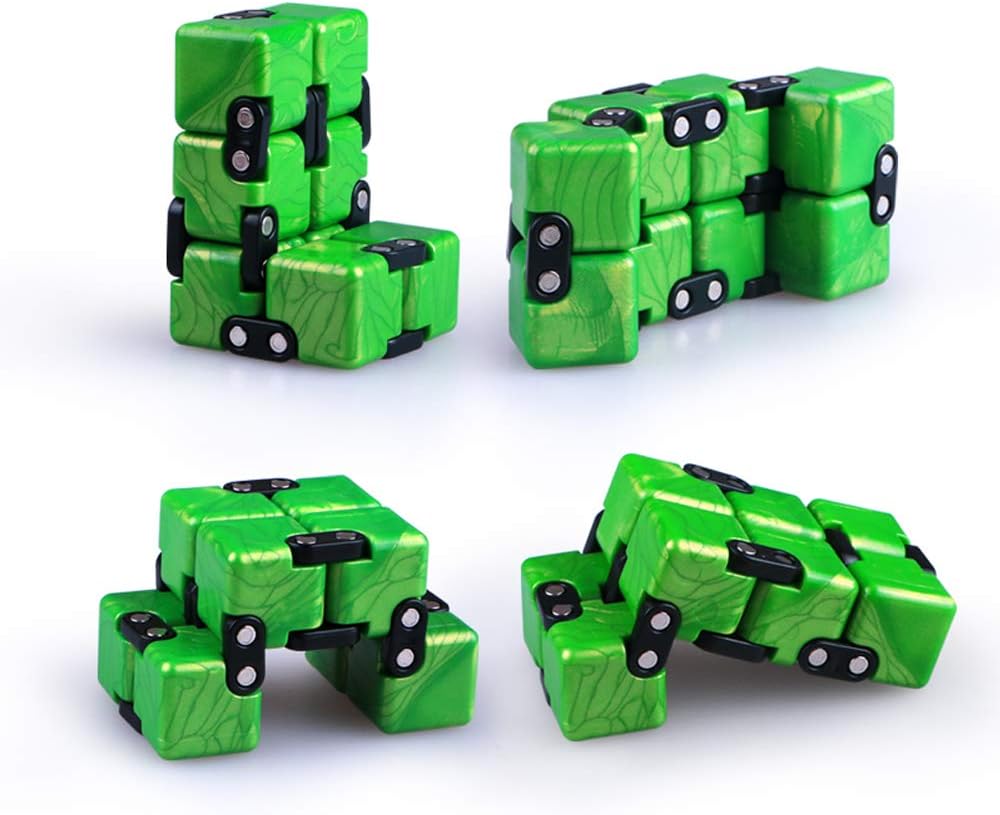 QIYI Little Golden Elephant Upgraded Infinity Cube Fidget Toy,Cool Mini Gadget Best for Stress and Anxiety Relief and Kill Time, Special Designed Texture Artistic and Fashion(Emerald Green)