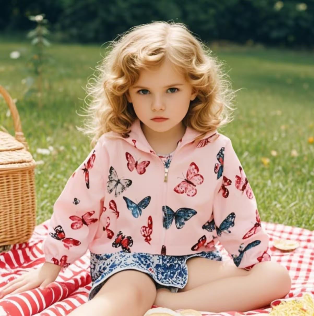 TUIJI Toddler Boys Girls Cartoon Print Zip Jacket Hooded Trench Lightweight Kids Coats Windbreaker Outdoor Cute Dust Coats