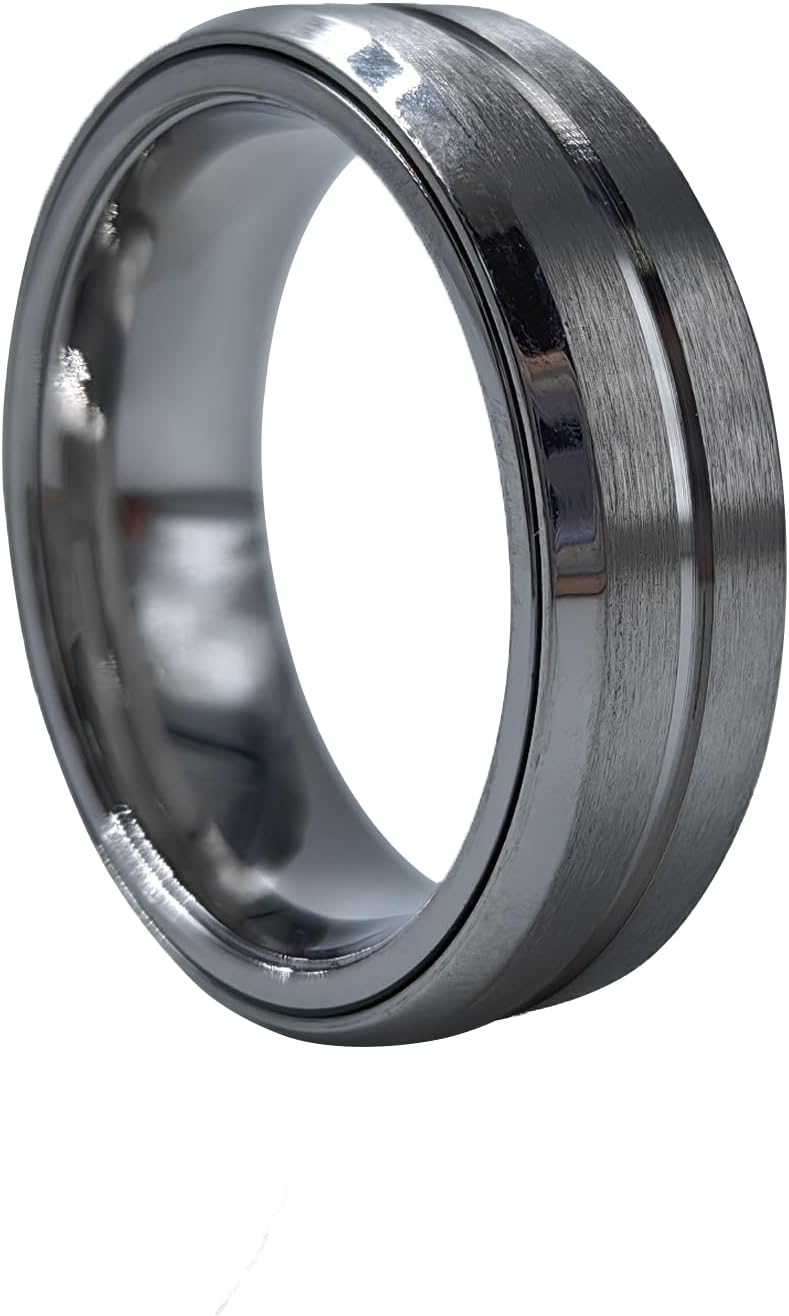 EDC Fidget Slider Fidget Toy Adult Stress Relief Metal Ratchet Ring Jewelry ADHD Recreational Fidget Toy Tactile Coin (Silvery, 13)