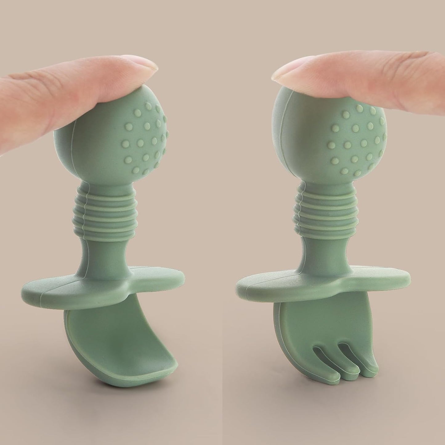 6 Pack Baby Spoons and Forks Set, Silicone First Stage Self Feeding Infant Toddler Utensils, BPA Free, Baby Led Weaning Feeding Supplies for Baby Essentials