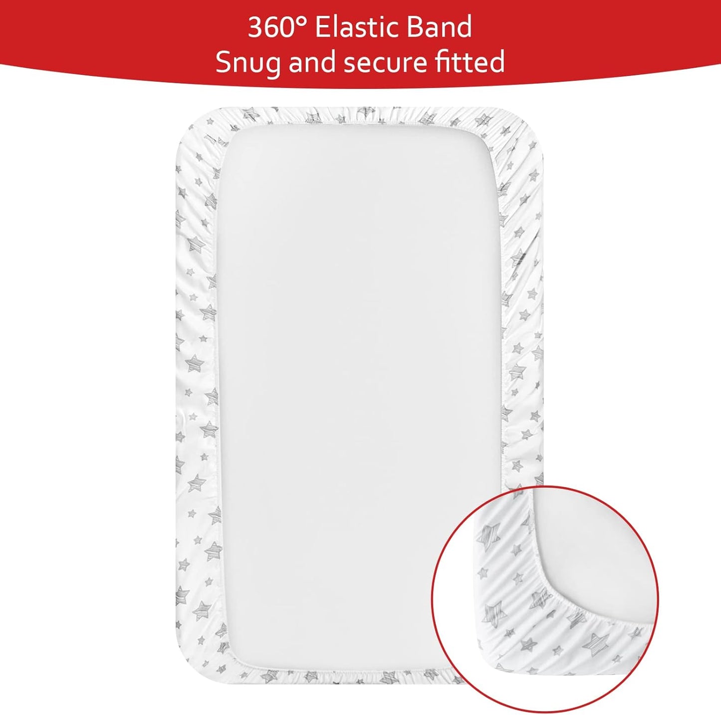 Mini Crib Sheets Fitted 4 Pack for Girls (38" X 24"), Compatible with Dream on Me, Delta Porta Crib and Arms Reach Ideal Cosleeper, Pink