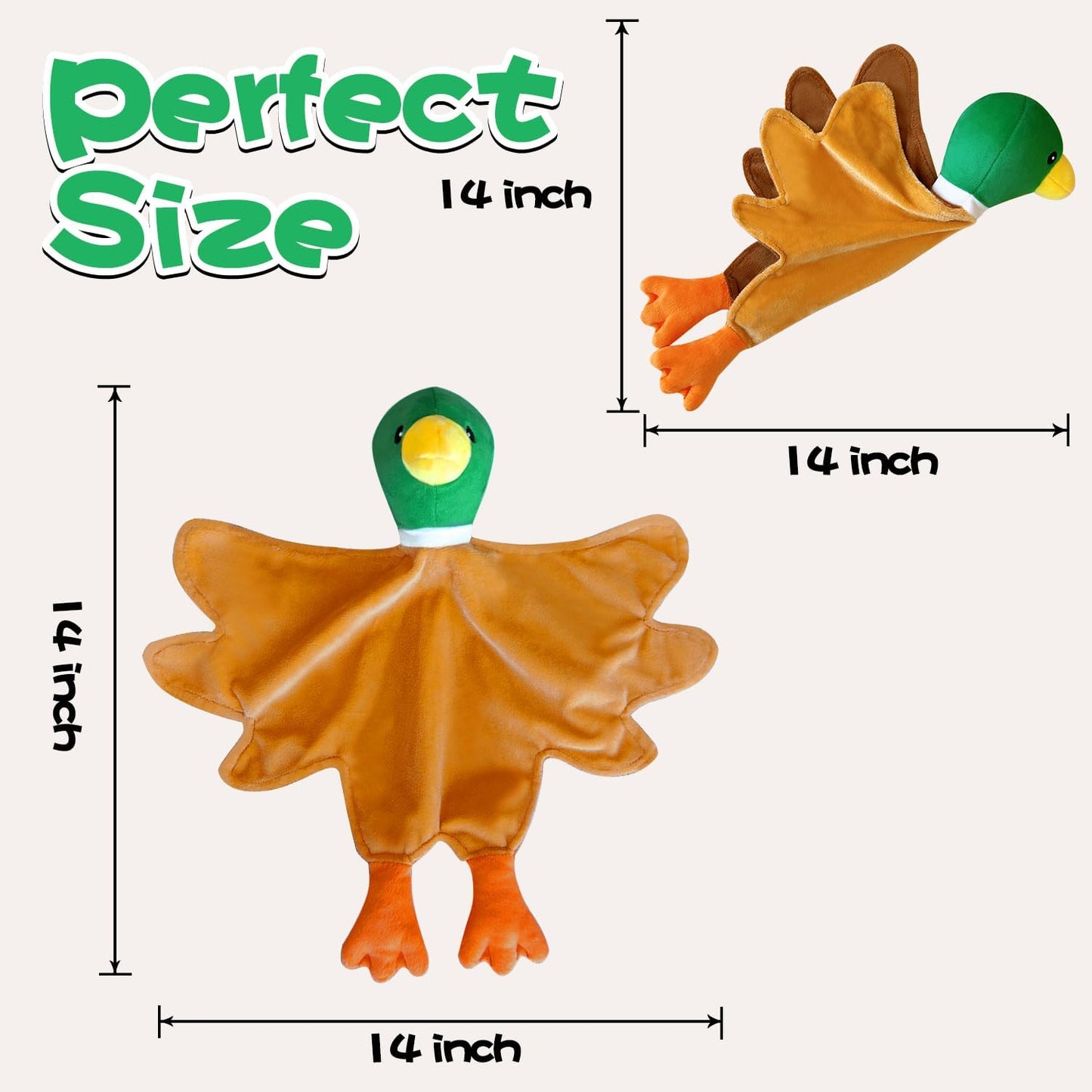 Loveys for Babies, Soft Baby Security Blanket Lovies for Babies, Stuffed Animals Blankie for Newborn Infant with Baby Snuggle Toy, Boys Gilrs Gifts Mallard Security Blanket 16 Inch