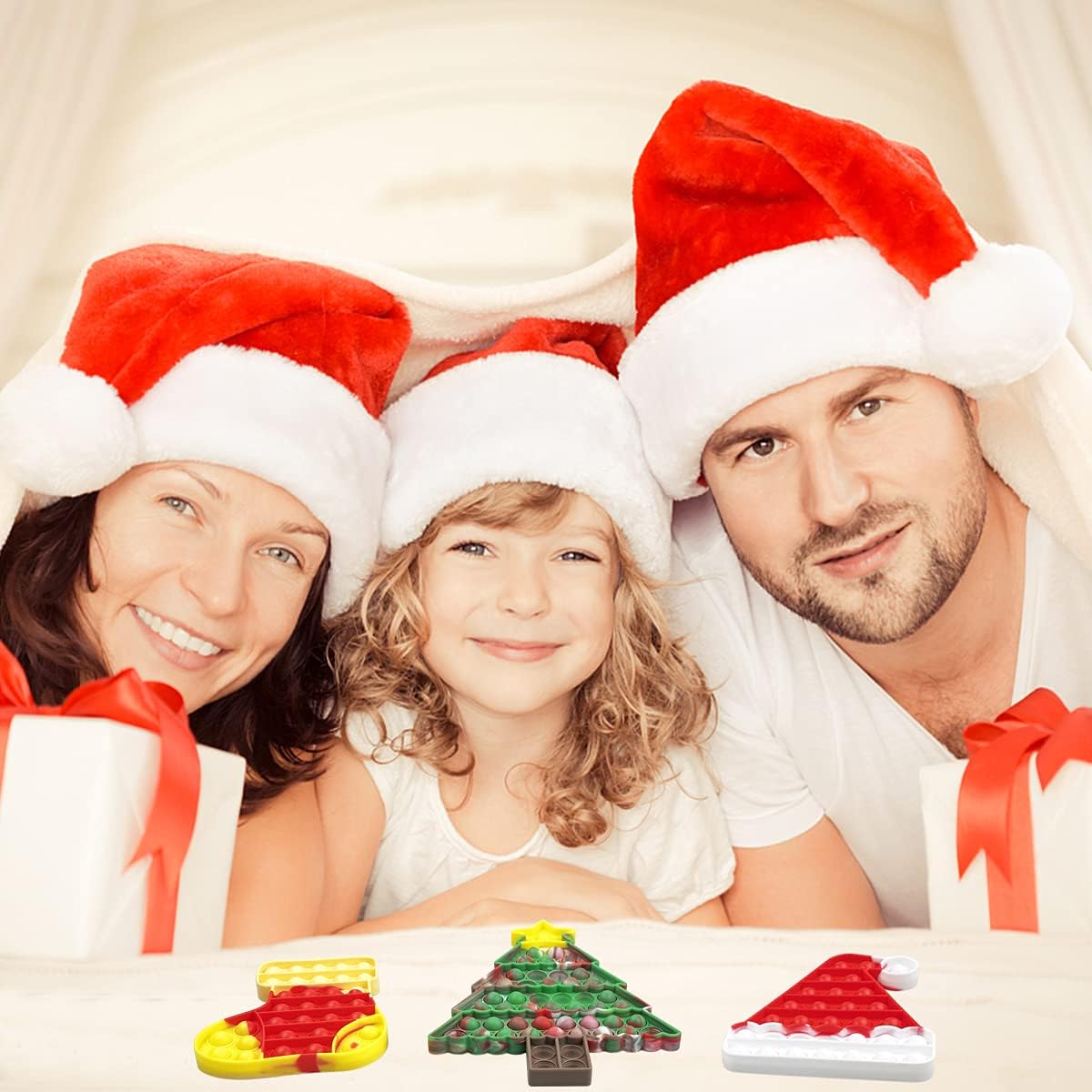 Jofan 3 Pack Christmas Fidget Sensory Pop Toys Packs for Kids Girls Boys Toddlers Christmas Stocking Stuffers Party Favors Gifts Stress Relief