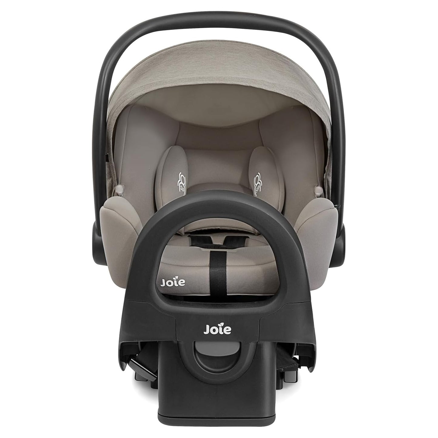Joie Rue Lightweight Infant Car Seat & Anti-Rebound Base –Side-Impact Protection, 5-Point Harness, and UPF 50+ Canopy for Newborns and Infants (Dove)