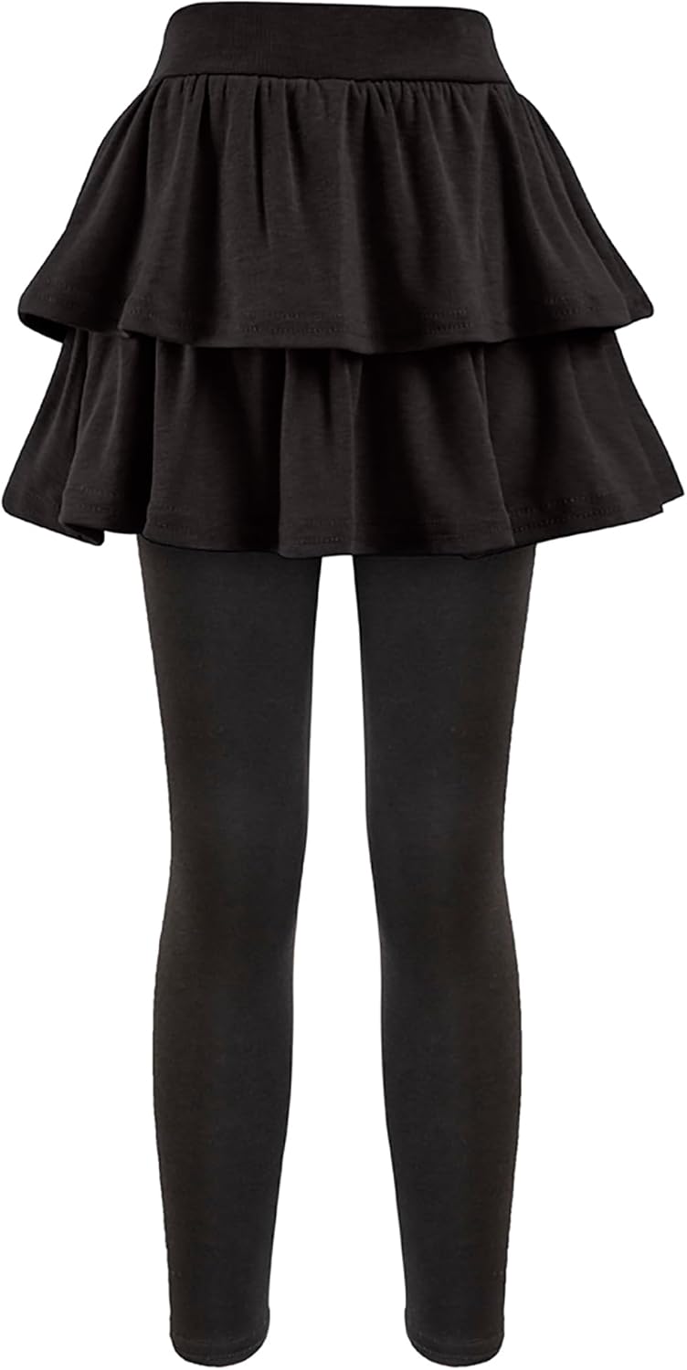 Girls School Uniform Pants Leggings with Skirts Stretch Warm Jegging 4-12 Years