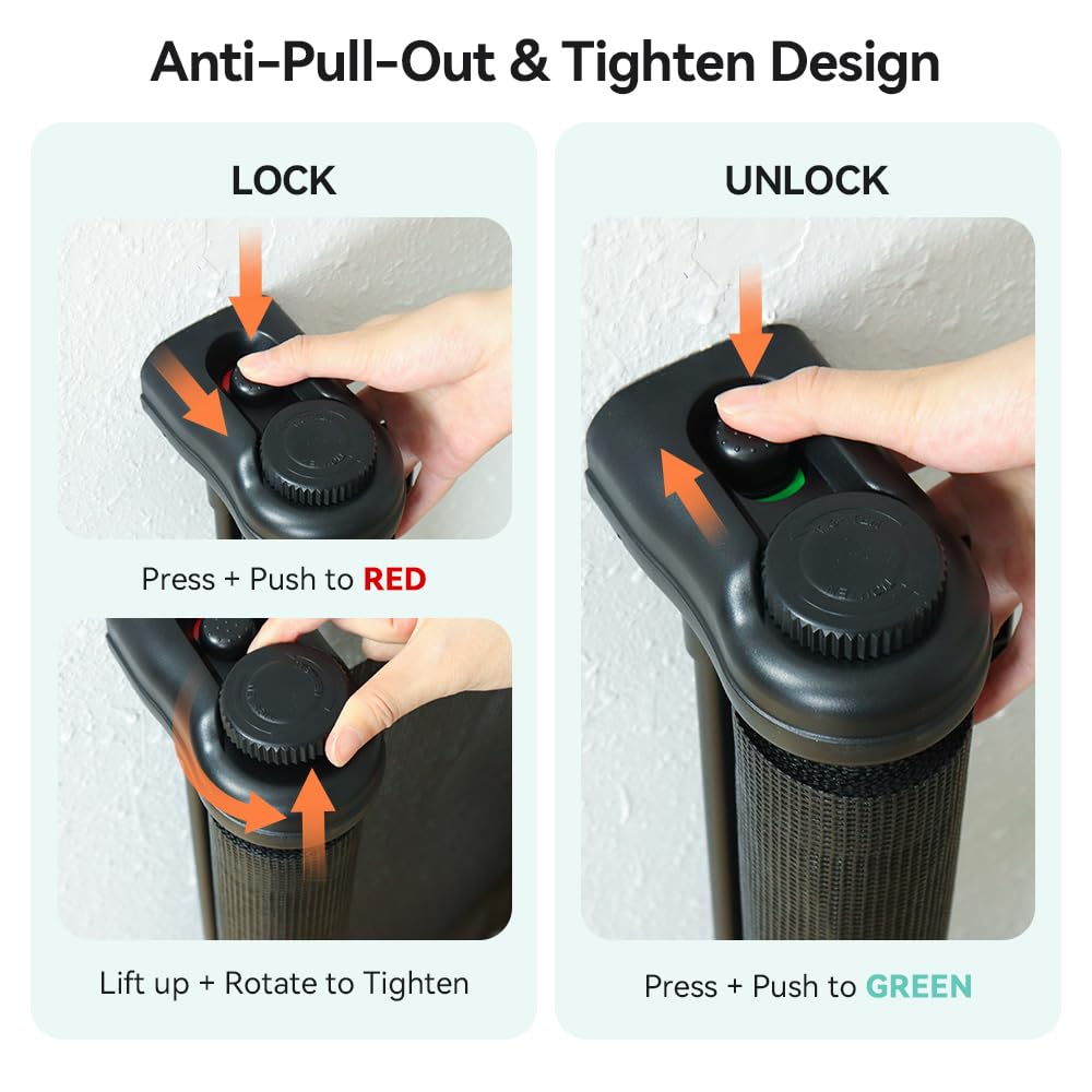 COMOMY 118" Retractable Baby Gates Extra Wide, Retractable Dog Gate for Large Openings, Extra Long Dog Gates for The House, Extra Large Mesh Pet Gate for Stairs, Doorways, Hallways, Indoor&Outdoor