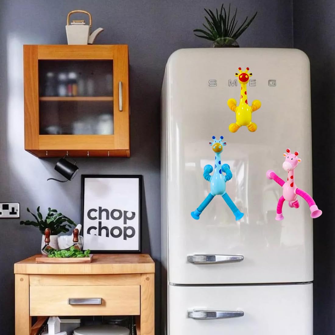 8Pcs Telescopic Suction Cup Giraffe Toys, Suction Pop Tubes Giraffe Sensory Toys, Pop Fidget Toys for Toddler Travel, Easter Basket Stuffers Party Favor Birthday for Kids Boys Girls