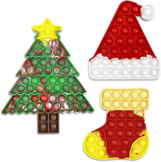 Jofan 3 Pack Christmas Fidget Sensory Pop Toys Packs for Kids Girls Boys Toddlers Christmas Stocking Stuffers Party Favors Gifts Stress Relief