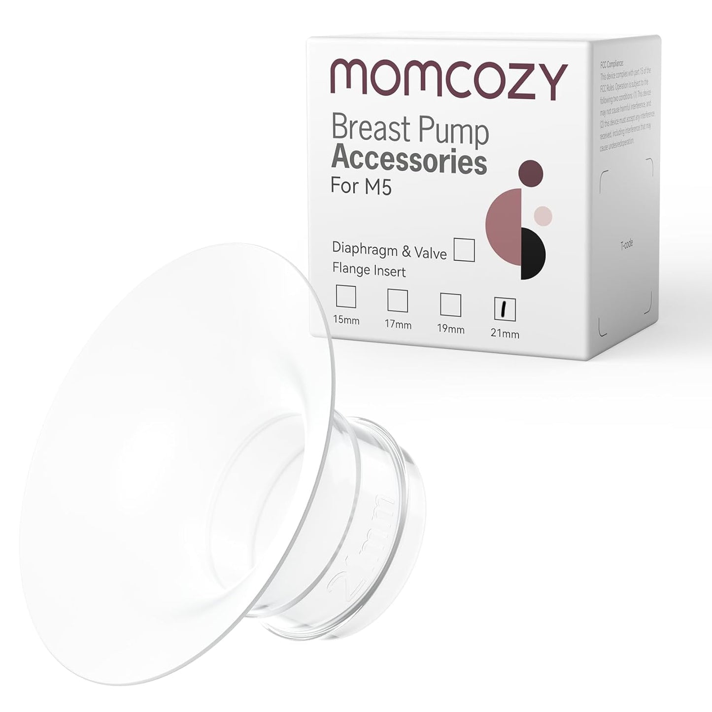 Momcozy Flange Insert 21mm Compatible with Momcozy M5. Original M5 Breast Pump Replacement Accessories, 1PC (21mm)