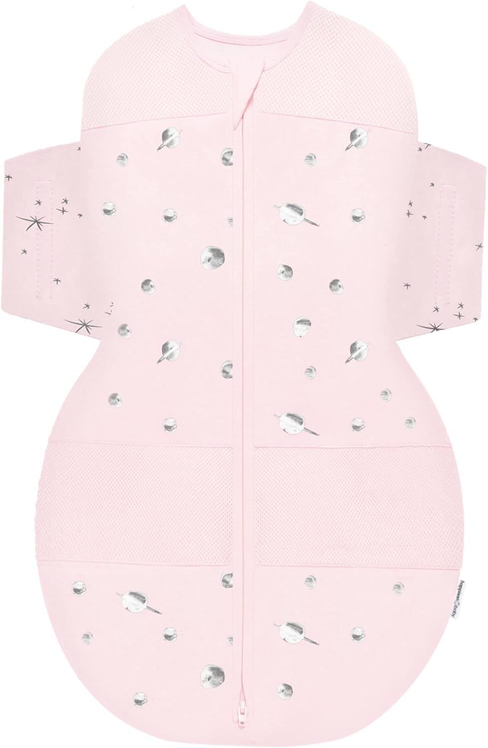 Happiest Baby SNOO Sleep Sack - 100% Organic Cotton Baby Swaddle Blanket - Doctor Designed Promotes Healthy Hip Development (Rose Planets, Small)