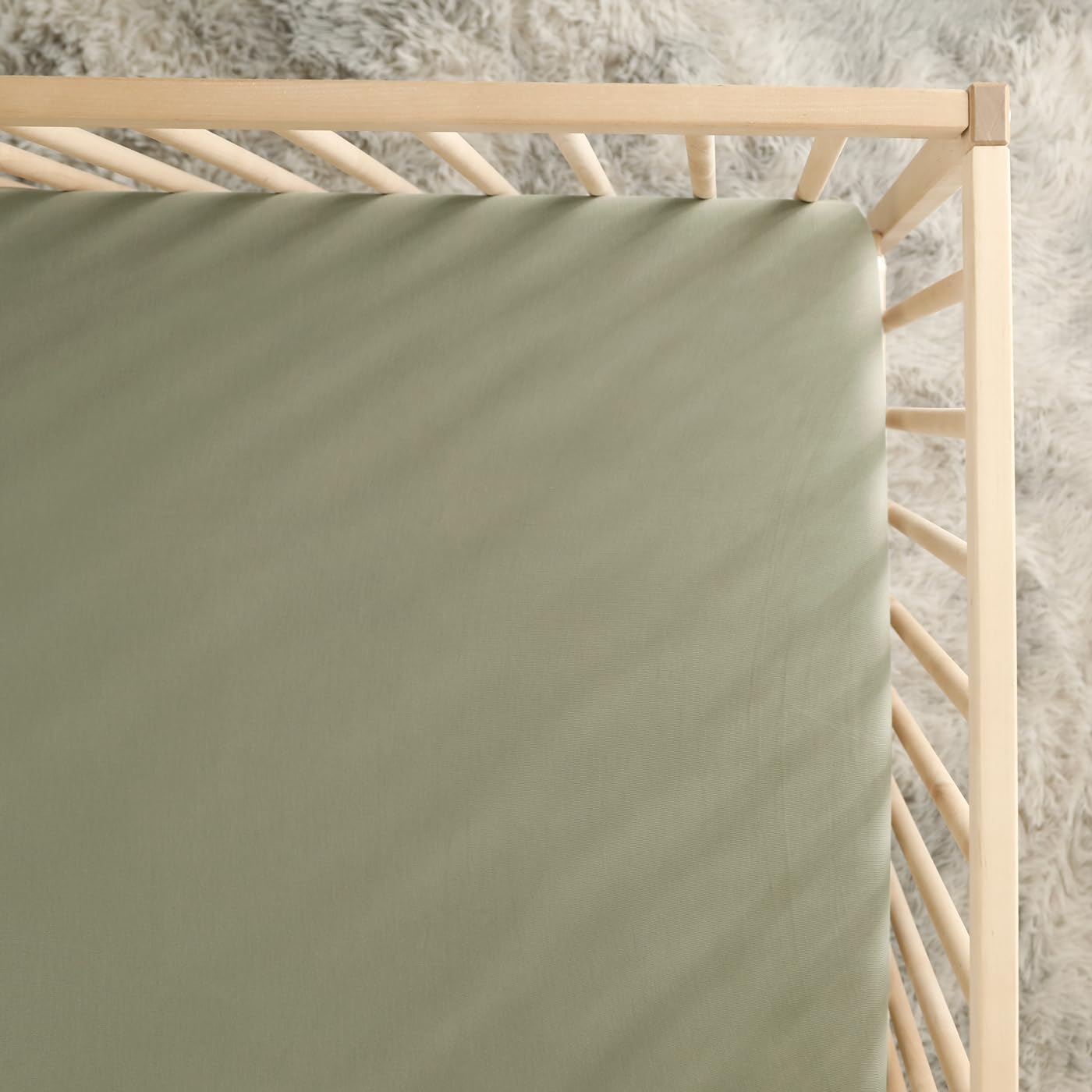 GRSSDER Mini Crib Sheets Fitted, Pack and Play Sheets 2 Pack, Ultra Soft Stretchy Pack N Play Sheets, Universal Fit for Playard Mattress, Jersey Crib Sheets for Boys and Girls, Sage Green