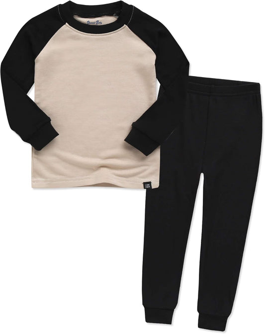 VAENAIT 6M-12Y Toddler Toddler Kids Toddler Girls Boys Soft Comfy Modal Tencel Solid Raglan Sleepwear Pajamas Pjs 2pcs Set