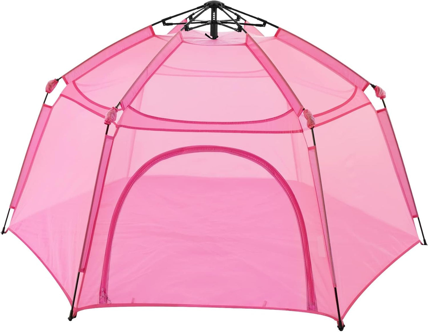 Alvantor Pop Up Playpen- 7'x7'x44”Baby Playpens Large Kids Play Tent Portable and Foldable Playpen Indoor/Outdoor Play Yard with Protective Mesh, UV SPF 50+ Sunshade, and Soft Foam Floor, Pink