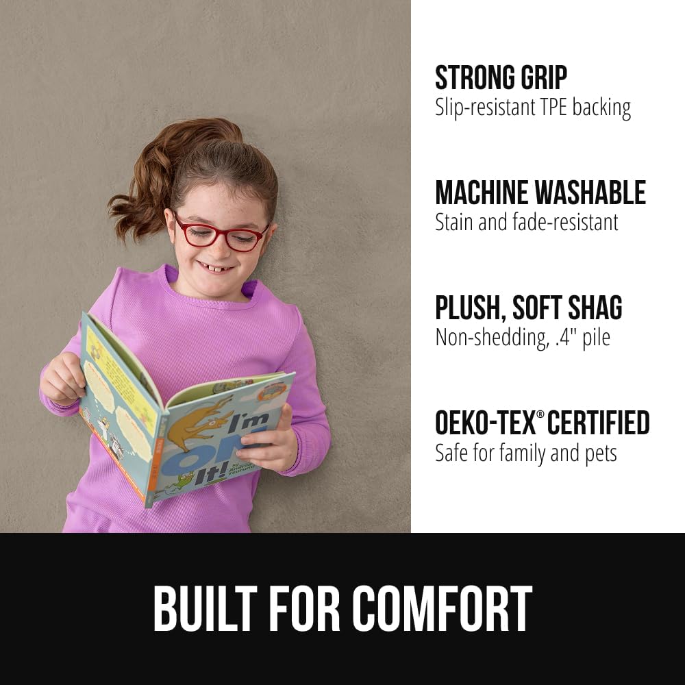 GORILLA GRIP Ultra Soft Washable Area Rug, Stain and Slip Resistant Plush Thick Carpet for Bedroom Living Room, No Shed Floor Rugs, Pet Friendly, Dorm Essentials, Kids Nursery Home Decor, 3x5, Taupe