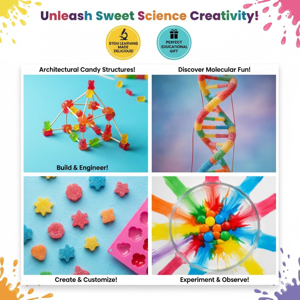 Playz Edible Candy Making Science Kit for Kids Ages 8-12 Years Old - Food Science Chemistry Kid Science Kit with 40 Experiments to Make Your Own Chocolates, Educational Science Kits for Boy & Girls